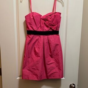 BCBGMaxAzria Fuchsia Strapless Dress with Black Accent
